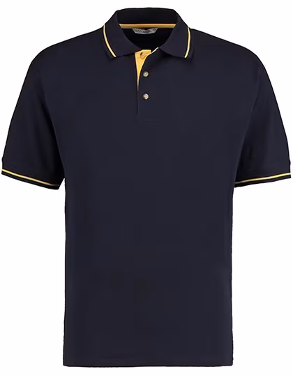 Kustom Kit Polo Classica con Risvolto, Navy/Sun Yellow L, K606