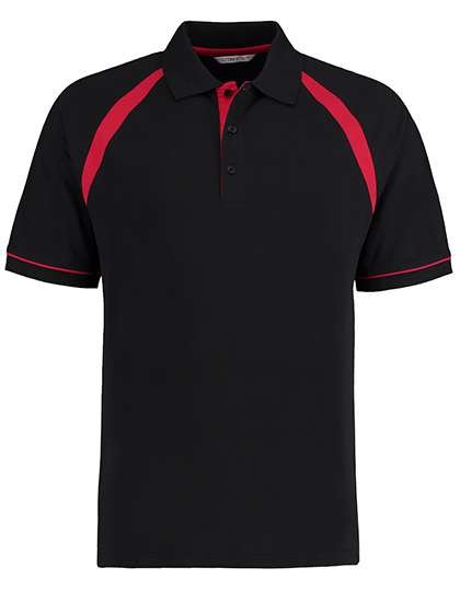 Kustom Kit Klassisches Oak Hill Polo aus Baumwolle, Black/Bright Red S, K615