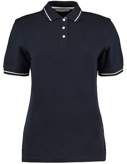 Kustom Kit Polo Classica con Abbottonatura Smussata, Navy/White 34 (XS/8), K706