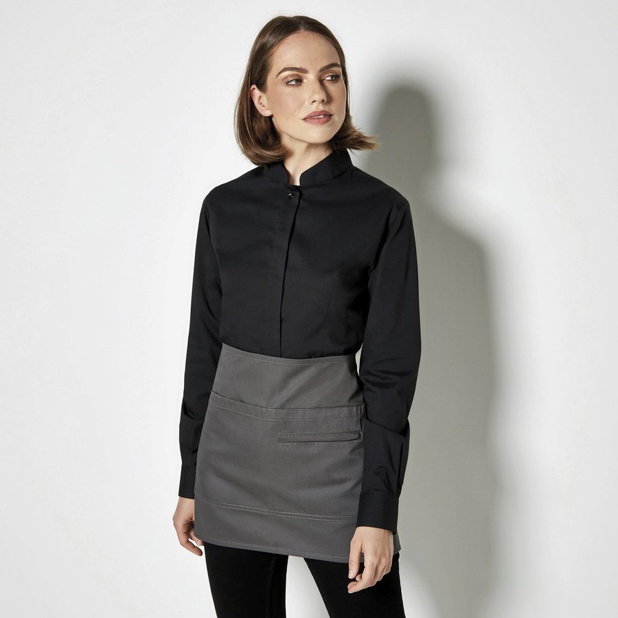 Bargear Hemd Tailored Fit Mandarin-Kragen für Damen, Black 34 (XS/8), K740