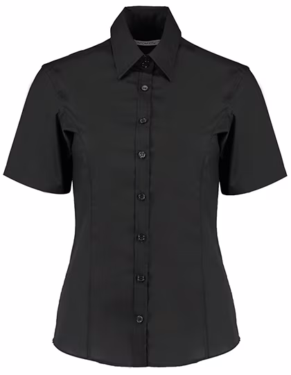 Kustom Kit Camicia Business a Maniche Corte Tailored Fit da Donna, Black 32 (XXS/6), K742F
