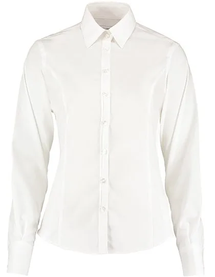 Kustom Kit Business Hemd Tailored Fit Langarm für Damen, White 42 (XL/16), K743F