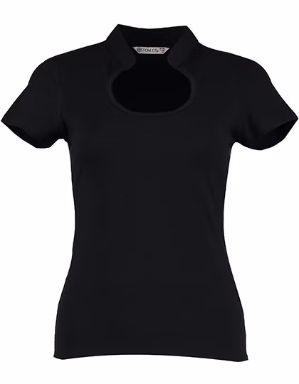 Kustom Kit T-shirt avec décolleté Keyhole pour femme, Black M/L (12-14), K755