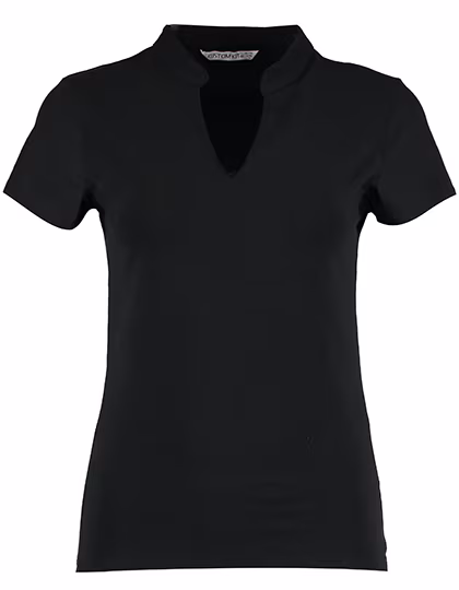 Kustom Kit Top Regular Fit con Collo alla Coreana da Donna, Black 3XL/4XL (20-22), K770
