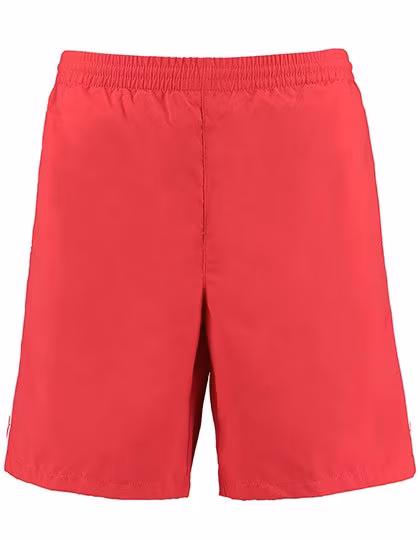Kustom Kit Classic Fit Track Shorts mit Reißverschlusstaschen, Red/White M, K980