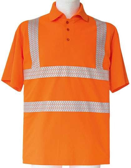 Korntex Hi-Vis Broken Reflective Polo-Shirt Manchester, Signal Orange S, KX073