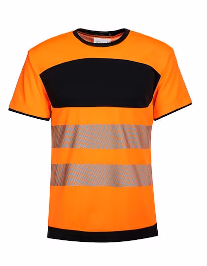 Korntex Hi-Vis T-Shirt mit Druckfläche, Signal Orange/Black S, KX1000