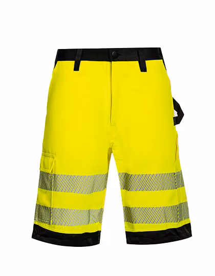 Korntex Hi-Vis Workwear Shorts mit Reflektoren, Signal Yellow/Black 52, KX1006