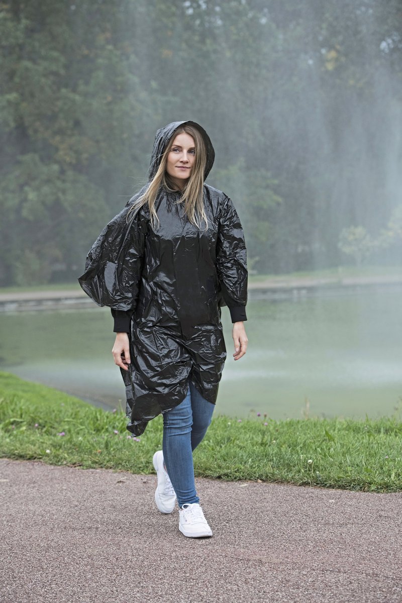 Korntex Regenponcho Sumatra für Kinder und Erwachsene, Black One Size (Adults), KX107