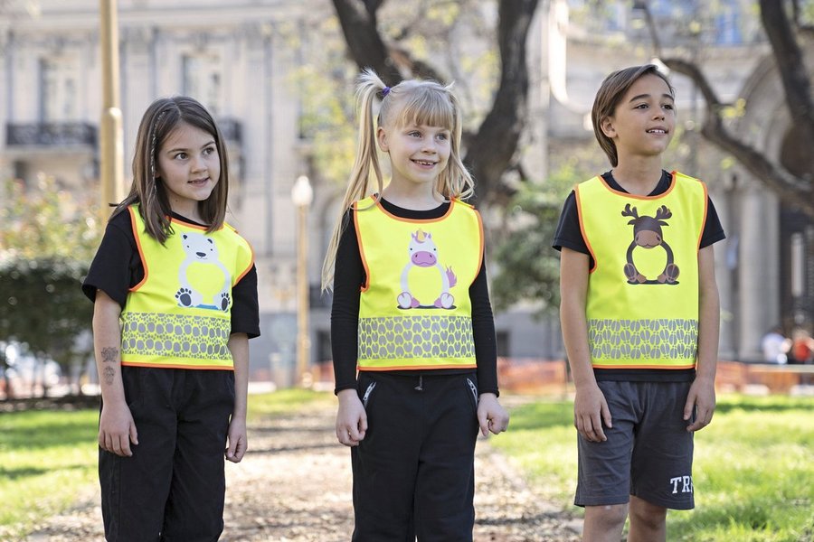 Korntex Sicherheitsweste Kinder Funtastic Wildlife, Dog Yellow XS (3-6 Jahre), KX119K