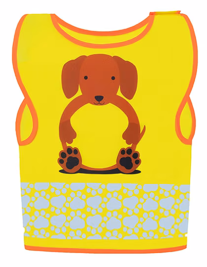 Korntex Gilet de sécurité enfants Funtastic Wildlife, Dog Yellow XS (3-6 Jahre), KX119K