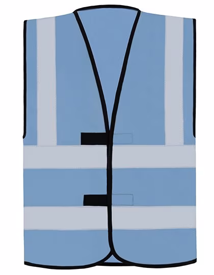 Korntex Gilet de sécurité haute visibilité avec 4 bandes réfléchissantes, Sky Blue XL, KX140