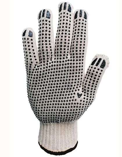 Korntex Grobstrick-Arbeits-Handschuhe mit Noppen, Ecru/Black 7, KX155