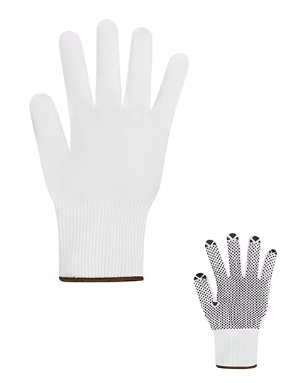 Korntex Feinstrick-Arbeitshandschuhe Konya mit Noppen, White/Black 7, KX159