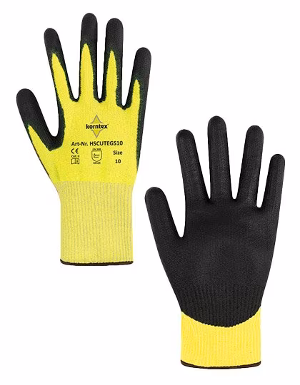Korntex Schnittschutz-Handschuhe Adana Nylon-Glasfaser, Yellow/Black 7, KX160