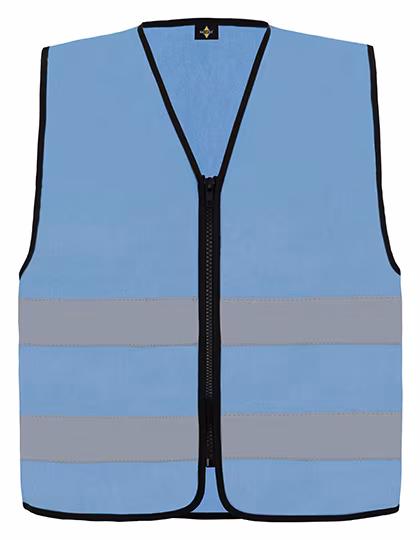 Korntex Hi-Vis Warnweste Cologne mit Reißverschluss, Sky Blue XXL, KX217