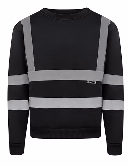 Korntex Hi-Vis Sweatshirt Limerick mit Reflexstreifen, Signal Orange S, KX324