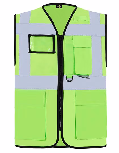 Korntex Multifunktionale Sicherheitsweste Berlin, metallfrei, Lime Green XL, KX802