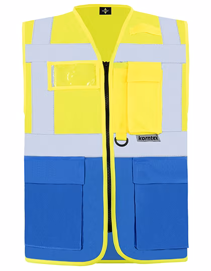 Korntex Executive Multifunctional Safety Vest Berlin Signal Yellow/Blue XXL (KX802), KX802