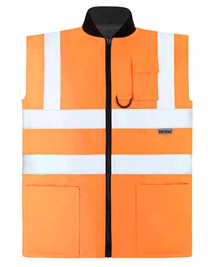 Korntex Hi-Vis Wende-Sicherheitsbodywarmer Ural 2-in-1, Signal Orange 3XL, KX803