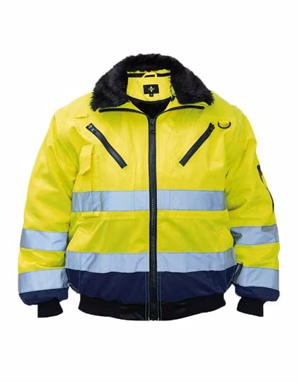 Korntex Veste pilote haute visibilité 4-en-1 Oslo, Signal Yellow/Navy 3XL, KX809S