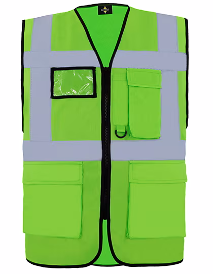 Korntex CO²-neutrale Multifunktions-Sicherheitsweste Hamburg, Lime Green L, KX810