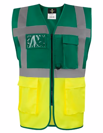 Korntex CO²-neutrale Multifunktions-Sicherheitsweste Hamburg, Paramedic Green/Yellow 4XL, KX810