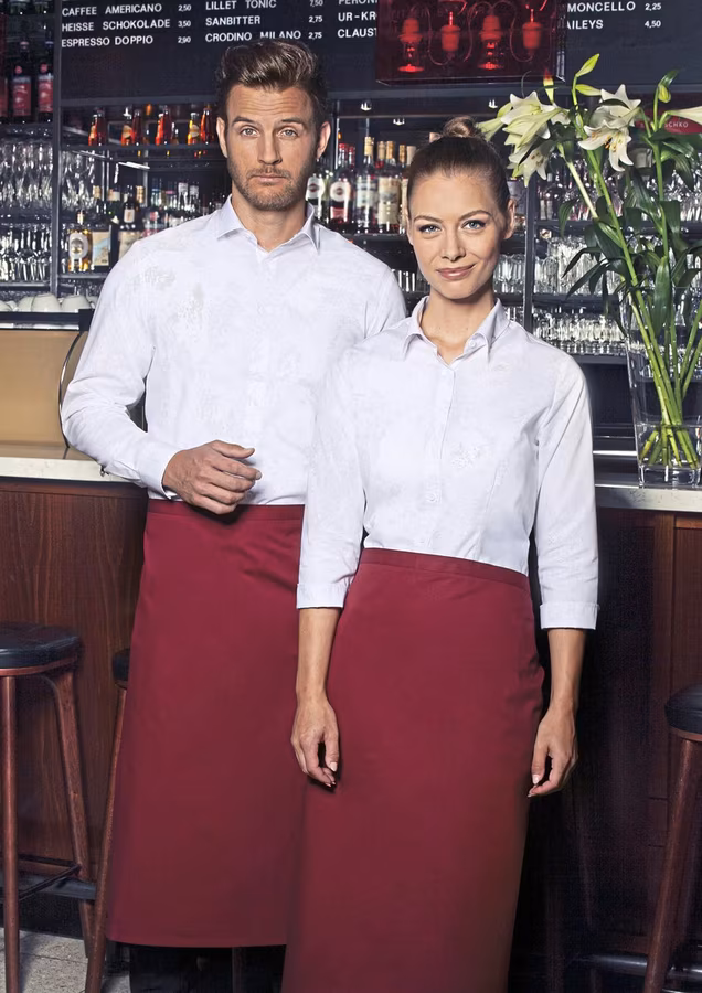Karlowsky Tablier bistrot Ibiza en Polyester-Coton, White 110 x 90 cm, KY005