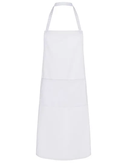 Karlowsky Grembiule con Pettorina Denmark in Tessuto Twill Resistente, White 75 x 95 cm, KY026