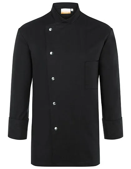 Karlowsky Chef's Jacket Lars with Chest Pocket and Snap Buttons, Black (ca. Pantone 419C) 60, KY036