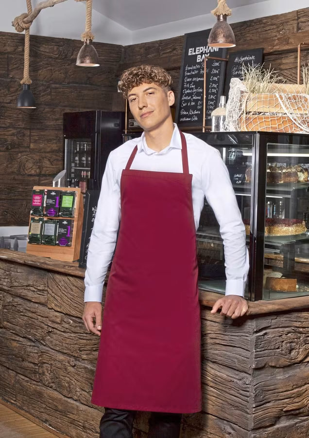 Karlowsky Basic Bib Apron made of Polyester-Cotton, White 75 x 100 cm, KY045