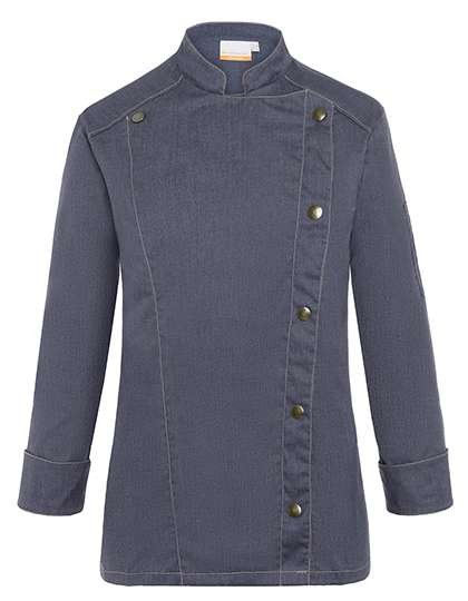 Karlowsky Kochjacke Jeans-Style mit Steppnähten für Damen, Vintage Black (ca. Pantone Cool Grey11C) 40, KY053