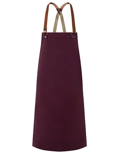 Karlowsky Latzschürze Green-Generation mit Lederträgern, Aubergine (ca. Pantone 5185C) 70 x 85 cm, KY054