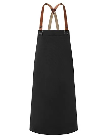Karlowsky Bib Apron Green-Generation with Leather Straps, Black (ca. Pantone 419C) 70 x 85 cm, KY054