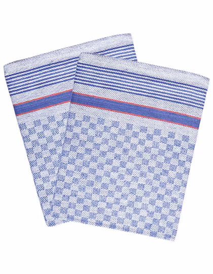 Karlowsky Karriertes Grubentuch 10er-Pack Baumwolle, Blue (checked) 45 x 90 cm, KY060