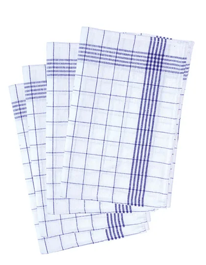 Karlowsky Kariertes Geschirrtuch-Set, 10er Pack, Blue (ca. Pantone 7686C)/White 50 x 70 cm, KY076