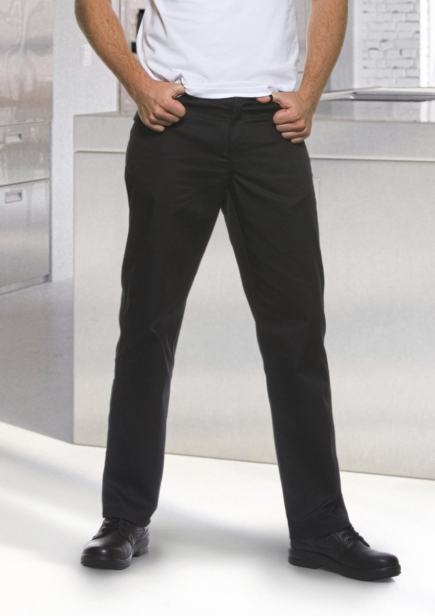 Karlowsky Kochhose Manolo 5-Pocket-Schnitt für Herren, Black (ca. Pantone 419C) 52, KY093