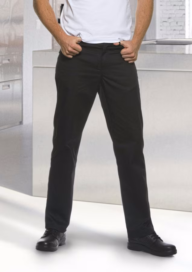 Karlowsky Kochhose Manolo 5-Pocket-Schnitt für Herren, Black (ca. Pantone 419C) 52, KY093