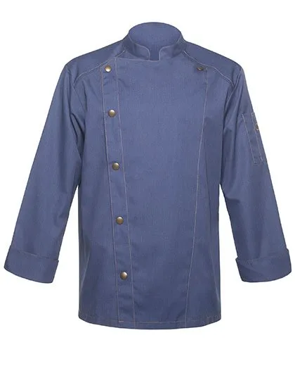 Karlowsky Kochjacke Jeans-Style mit Steppnähten, Vintage Blue (ca. Pantone 2108C) 68, KY099