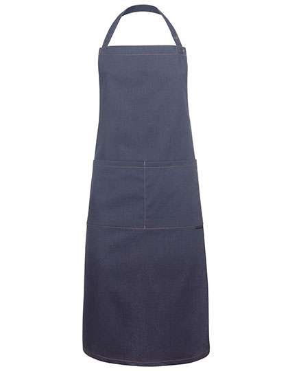 Karlowsky Latzschürze Jeans-Style mit Tasche 2023, Vintage Black (ca. Pantone Cool Grey11C) 71 x 95 cm, KY100