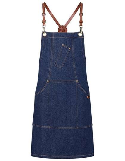 Karlowsky Grembiule con Pettorina in Denim con Bretelle Rimovibili, Denim Blue (ca. Pantone 533 C) 68 x 80 cm, KY117