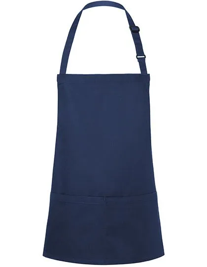 Karlowsky Kurze Latzschürze mit verstellbarem Latzband, Navy (ca. Pantone 533C) 75 x 60 cm, KY123