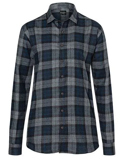 Karlowsky Checked Shirt Urban Slim-Fit for Women, Navy (ca. Pantone 533C) XS, KY125