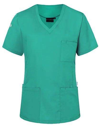 Karlowsky Damen-Schlupfkasack mit V-Ausschnitt, Emerald Green (ca. Pantone 7717C) M, KY138
