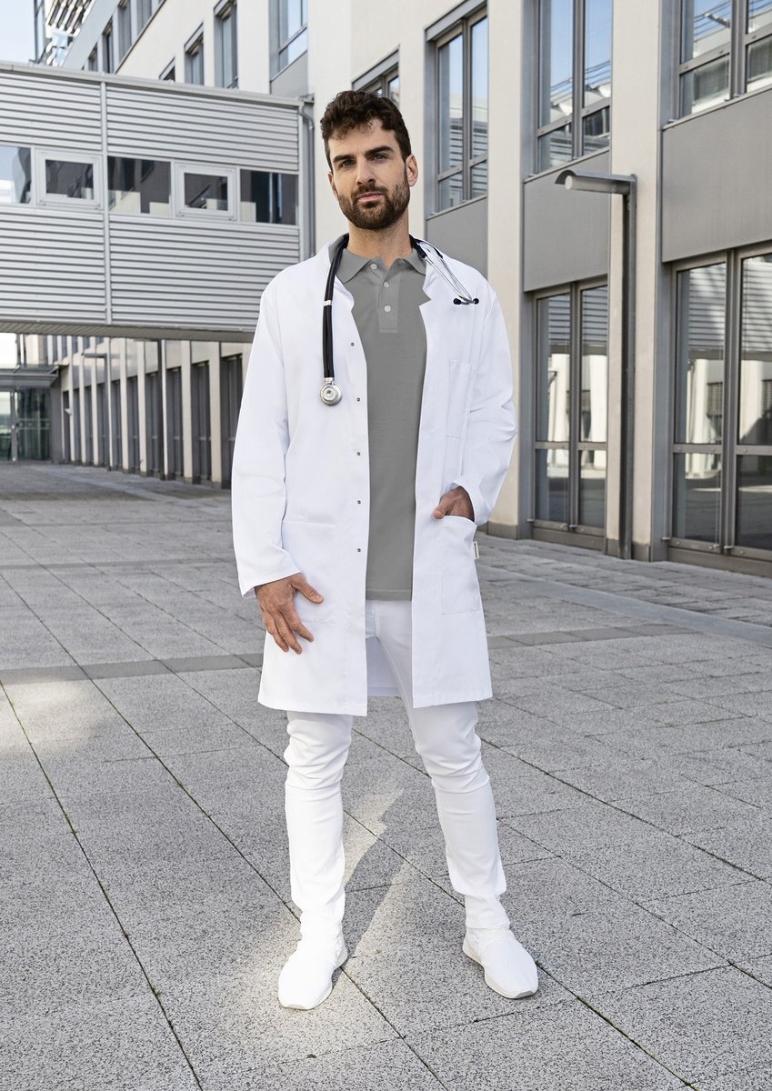 Herrenkittel Modern-Shape Stehkragen