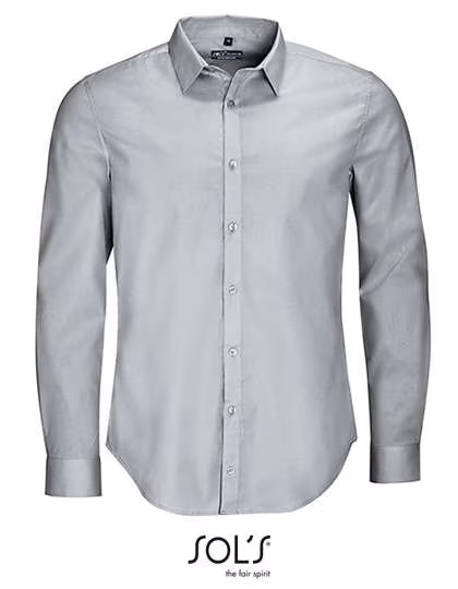 SOL´S Langarmhemd Blake aus Popeline-Stretch, Pearl Grey 4XL, L01426