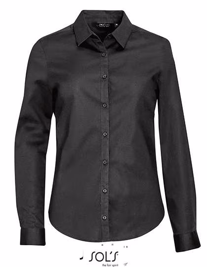 SOL'S Long-Sleeve Stretch Shirt Blake for Women, Titanium Grey XXL, L01427