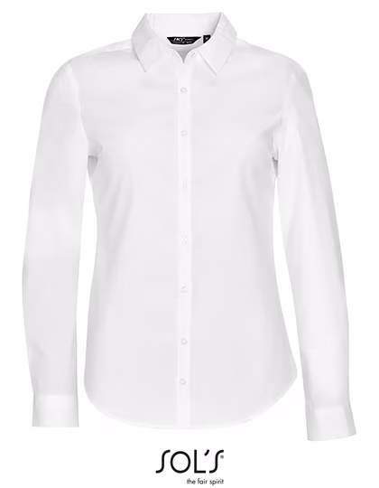 SOL'S Long-Sleeve Stretch Shirt Blake for Women, White XXL, L01427