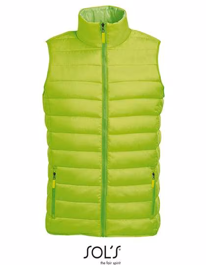SOL´S Lightweight Bodywarmer Wave con tasche da Uomo, Neon Lime S, L01436