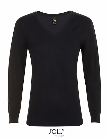 SOL'S V-Neck Pullover with Elastane for Women, Black XS, L01711